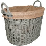 Košíkárna Koš na dřevo proutěný s látkou 48x37 cm – Zboží Dáma