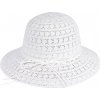 Klobouk Biju dámský klobouk 9-60 s bílým ozdobným provázkem 9001608-7 bílý