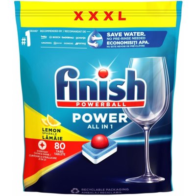 Finish Power All in 1 tablety do myčky nádobí Lemon Sparkle 80 ks 1280 g – Hledejceny.cz