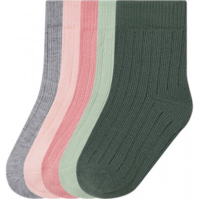 Lupilu Dětské ponožky s BIO bavlnou 5 párů světle růžová / růžová / zelená / šedá – Zboží Mobilmania