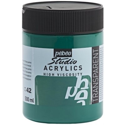 Pébéo Studio Acrylics Akrylová barva 42 Phthalocyanine Green 500 ml – Zboží Dáma