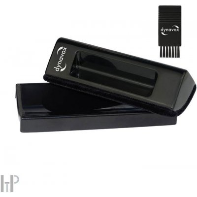 Dynavox Velvet Record Brush Black: Kvalitní semišový kartáč pro LP a nylonový kartáč pro hrot přenosky – Zboží Živě