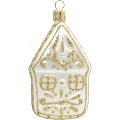 Bella Rose Skleněná vánoční ozdoba Chaloupka Bílá Mat, bílá barva, sklo – Zbozi.Blesk.cz