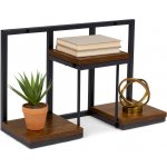 MODERNHOME Nástěnný stojan na květiny MELODY 30 x 48 cm hnědý/černý – Zboží Dáma