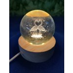 Noční světlo křišťálová koule 3D Dva plameňáci – Hledejceny.cz