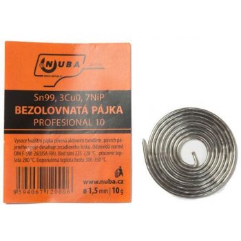 Cín pájecí bezolovnatý 1,5mm Sn99.3Cu0.7 10g