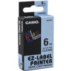 Barvící pásky Casio originální páska do tiskárny štítků, Casio, XR-6X1, černý tisk/průhledný podklad, 6mm