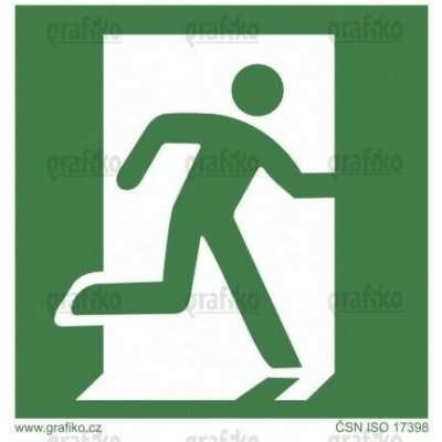 Grafiko | Únikový východ vpravo - Materiál Samolepící PVC folie, Rozměr 150x150mm