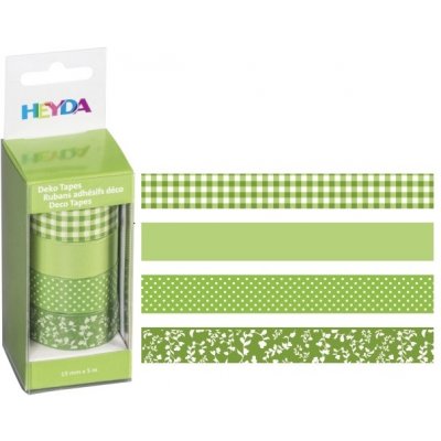 Heyda 1,5 cm x 5 m papírová zelený mix 4 ks – Zboží Mobilmania