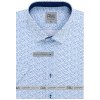 Pánská Košile AMJ slim fit košile s krátkým rukávem s modrým vzorem VKSBR1208