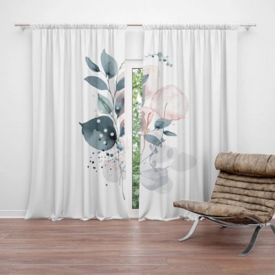 Sablio Závěs Květinová abstrakce: 2ks 140x250cm – Hledejceny.cz