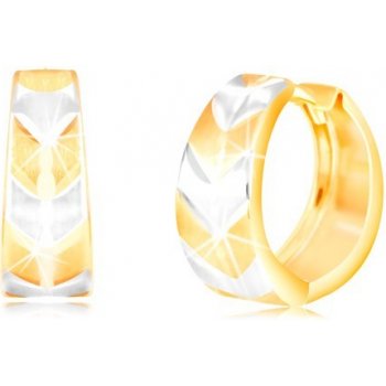 Šperky eshop kruhové ve zlatě kroužek s matným dvoubarevným vzorem V GG217.27