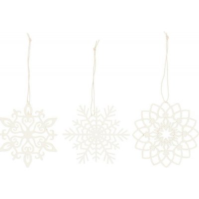 Papírové vánoční ozdoby vločky Ib Laursen SET 3ks bílé – Hledejceny.cz