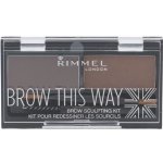 Rimmel London Brow This Way paletka pro úpravu obočí 002 medium brown 2,4 g – Sleviste.cz