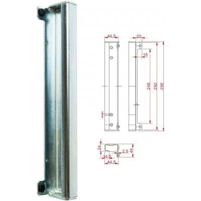 Doraz pro branku 292x45x44 mm, pravý / levý, pozinkovaný povrch – Zbozi.Blesk.cz