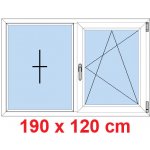 Soft Dvoukřídlé plastové okno 190x120 cm FIX+OS Bílá – Sleviste.cz