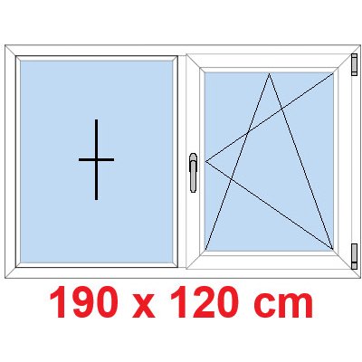 Soft Dvoukřídlé plastové okno 190x120 cm FIX+OS Bílá – Sleviste.cz