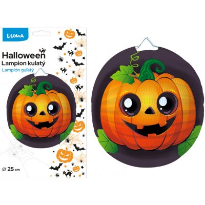Lampion 25cm kulatý HALLOWEEN dýně (2) LUMA – Sleviste.cz
