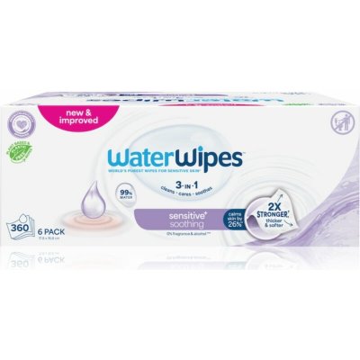 WaterWipes Ubrousky vlhčené Soothing clean bez obsahu plastů 6 x 60 ks 360 ks – Sleviste.cz