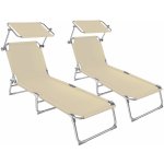 TecTake 400691 2 Plážová lehátka 5-ti polohová béžová – Zboží Dáma