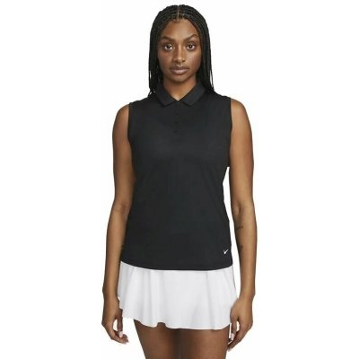 Nike Dri-Fit Victory Womens Slee Golf Polo Black/White