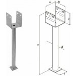 Domax zapuštěná patka sloupku typu U Žárový zinek (ZNO) PSS R500 140 - 141 x 120 x 125 x 4.0 mm – Sleviste.cz
