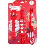 Dortisimo Cukrářská sada stěrka, váleček a šlehací metla červená s vánočním motivem (3 ks) – Zboží Dáma