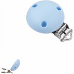 Silikonový klip na dudlík 34 mm s kovovou sponou Pastel Blue - 1 ks – Sleviste.cz