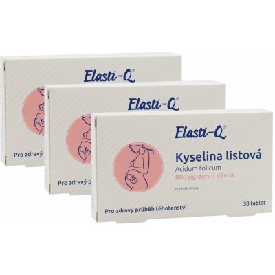 Elasti-Q Kyselina Listová 800 µg, 30 tablet 3 balení: 3x 30 tablet – Zboží Mobilmania