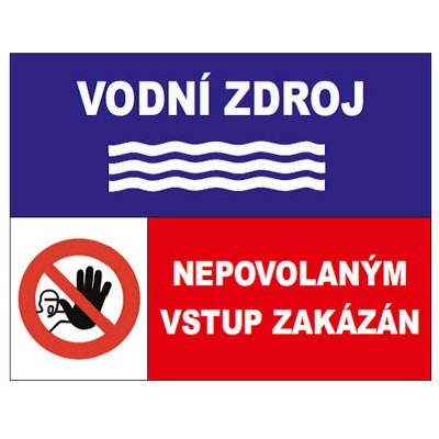 Český smalt Smaltovaná cedule “Vodní zdroj” s piktogramem, 32x25 cm
