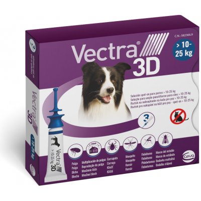 Vectra 3D for Dogs, M 10-25 kg 3 x 3,6 ml – Hledejceny.cz