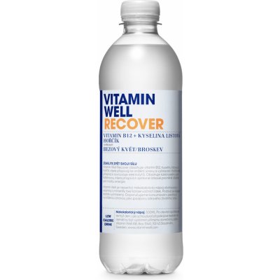 Vitamin Well recover bezový květ - broskev 0,5 l – Zboží Mobilmania