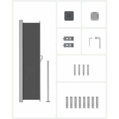 SONGMICS Boční markýza zatahovací tmavě šedá 160x300 cm – Zbozi.Blesk.cz
