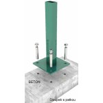 Gelend Sloupek ocelový 60x60mm s patkou výška: 1470 mm, patka rozměr: 100x150 mm – Sleviste.cz