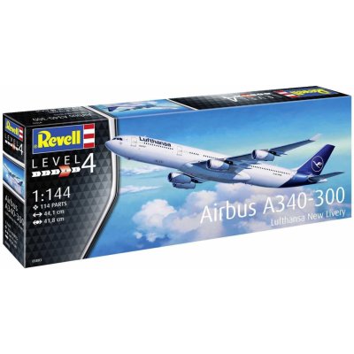 REVELL Plastic ModelKit letadlo 03803 A340300 Lufthansa New Livery 1:144 – Zboží Mobilmania