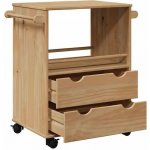 Servírovací stolek kolečka borovicový masiv přírodní NoBi CASTEL – Zboží Dáma