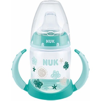 Nuk FC lahvička na učení s kontrolou teploty tvary/zelená 150 ml