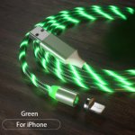 LED magnetický svítící nabíjecí kabel 2,1A pro Apple iPhone, 1m Barva: Zelená – Zboží Mobilmania