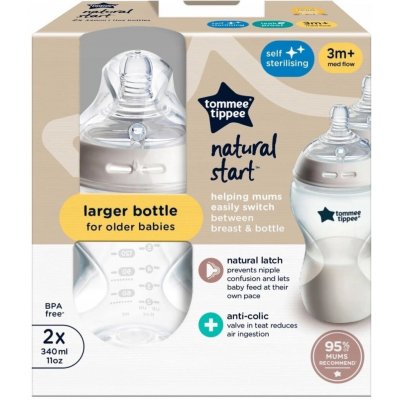 Tommee Tippee kojenecká lahev Anti Colic 2ks transparentní 340 ml – Hledejceny.cz