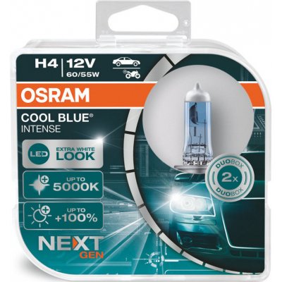 Osram Cool Blue Intense H4 P43t 12V 60/55W 2 ks 64193CBN-HCB – Sleviste.cz
