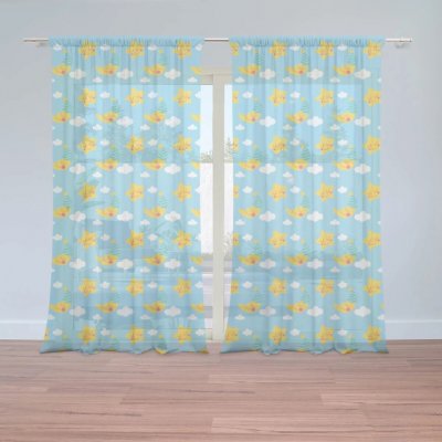 Sablio Záclony Hvězdy a měsíce: 2ks 150x250cm – Hledejceny.cz