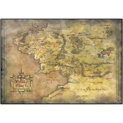 CurePink podložka na stůl The Lord of the rings Pán prstenů Mapa Středozemě TSEH382 – Zbozi.Blesk.cz