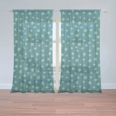 Sablio Záclony Zelené hvězdy: 2ks 150x250cm – Zboží Mobilmania