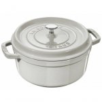 Staub Cocotte hrnec kulatý 22 cm 2,6 l bílý lanýžový – Hledejceny.cz
