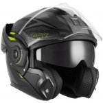 NOX PREMIUM helma výklopná FLIP-BACK (čelist sklopná dozadu) s hledím SPINNER ARK barva černá mat/žlutá fluo velikost L