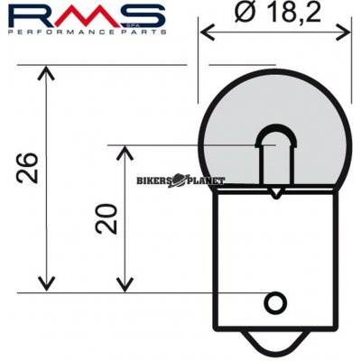 RMS 246510225 R5W BA15S 12V 5W