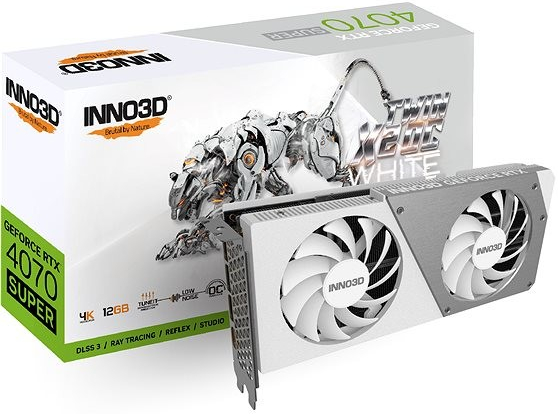 Inno3D GeForce RTX 4070 SUPER Twin X2 OC White 12GB GDDR6X N407S2-126XX-186162W