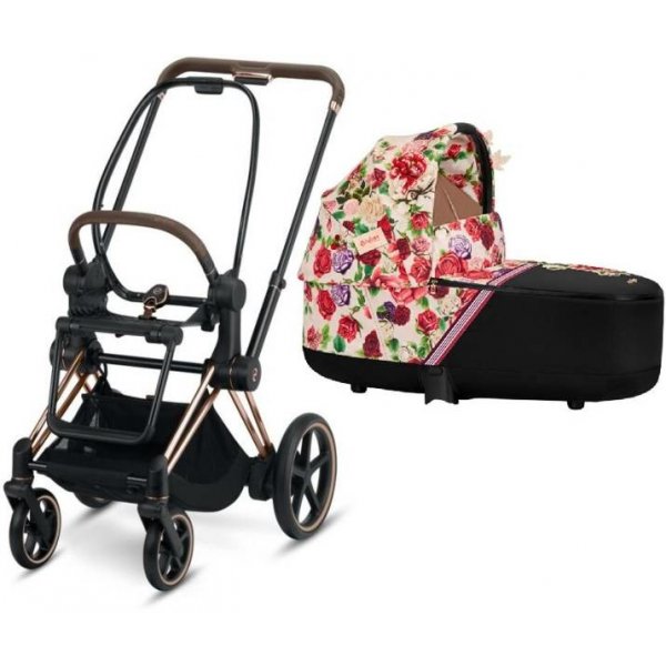 Kočárek Cybex e-Priam 3.0 Rám s Podvozkem Sedačky + Korba Spring Blossom Light 2023