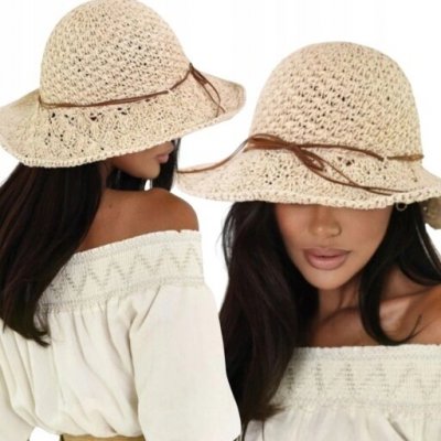 Klobouk dámský Bucket Hat slaměný letní plážový ažur – Hledejceny.cz