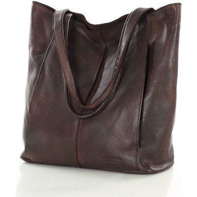 Mazzini Marco Měkká kožená shopper taška tmavě hnědá – Hledejceny.cz